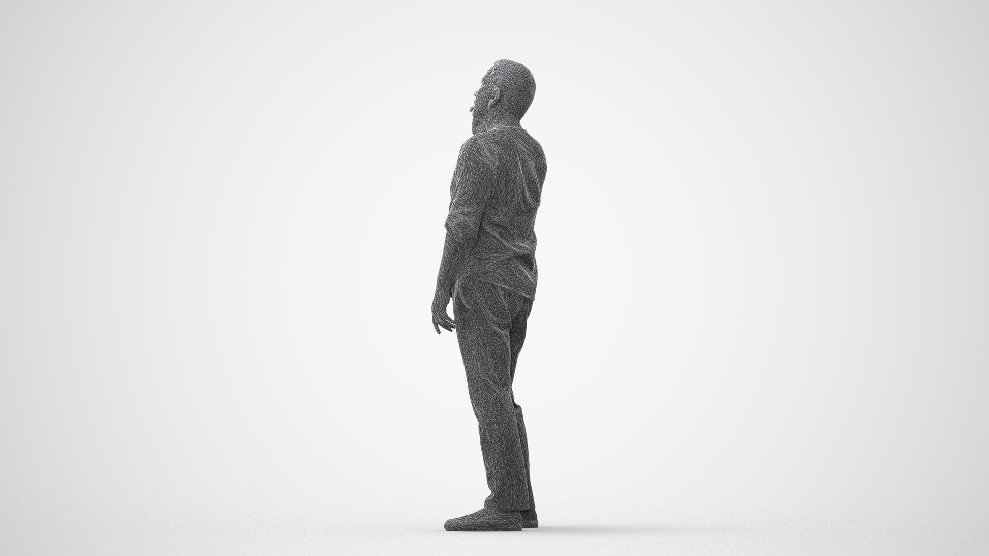 scanned 3D man casual standing, photogrammetry people for Enscape and V-Ray, square thumbnail