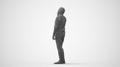 scanned 3D man casual standing, photogrammetry people for Enscape and V-Ray, square thumbnail