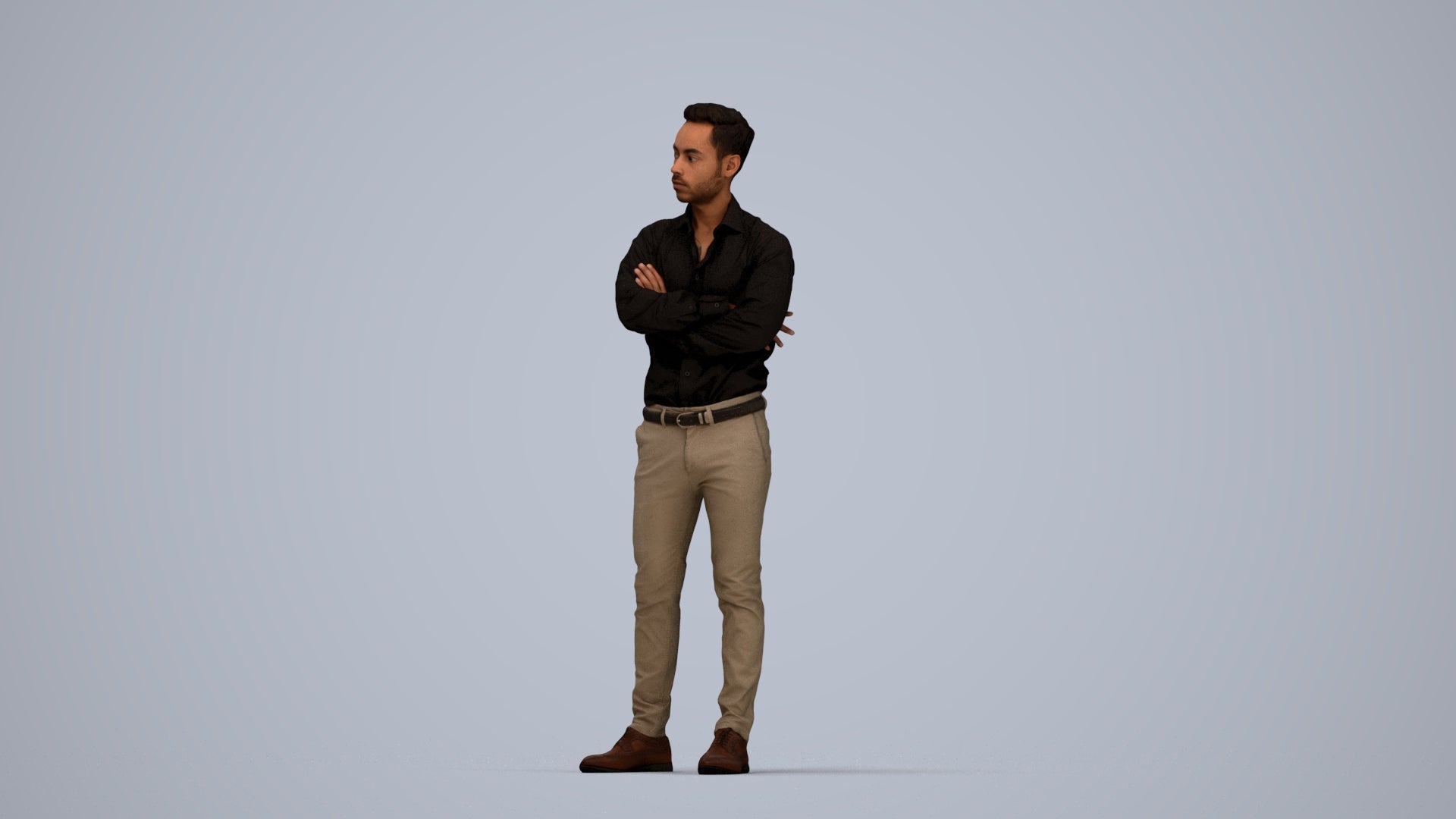 realistic 3D people man business, render-ready for V-Ray and Corona, FBX OBJ, top-down view render