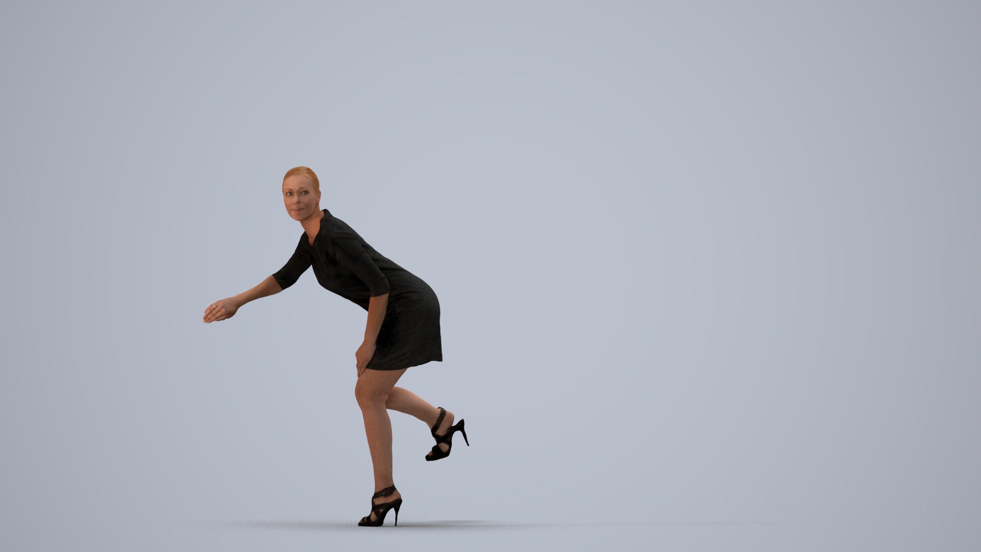 realistic 3D people woman business driving, render-ready for V-Ray and Corona, FBX OBJ, three-quarter view render