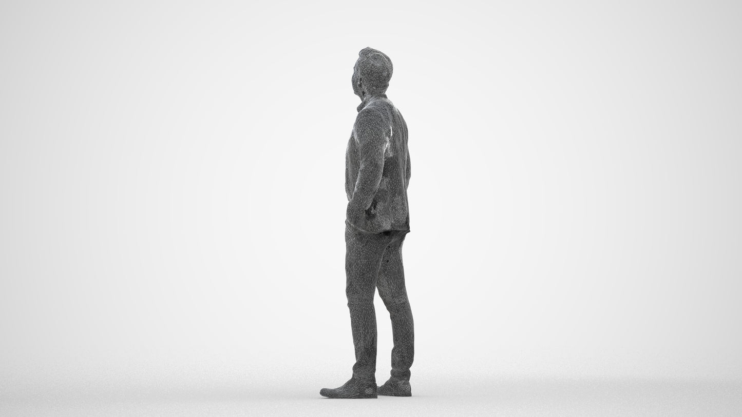 3D scanned man business, photorealistic archviz people for Enscape and SketchUp, square thumbnail