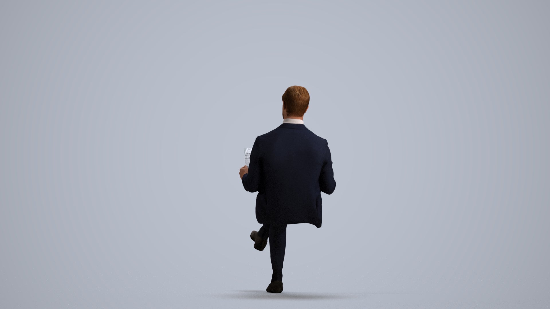realistic 3D man business, scanned archviz people for Blender and 3ds Max, front view render