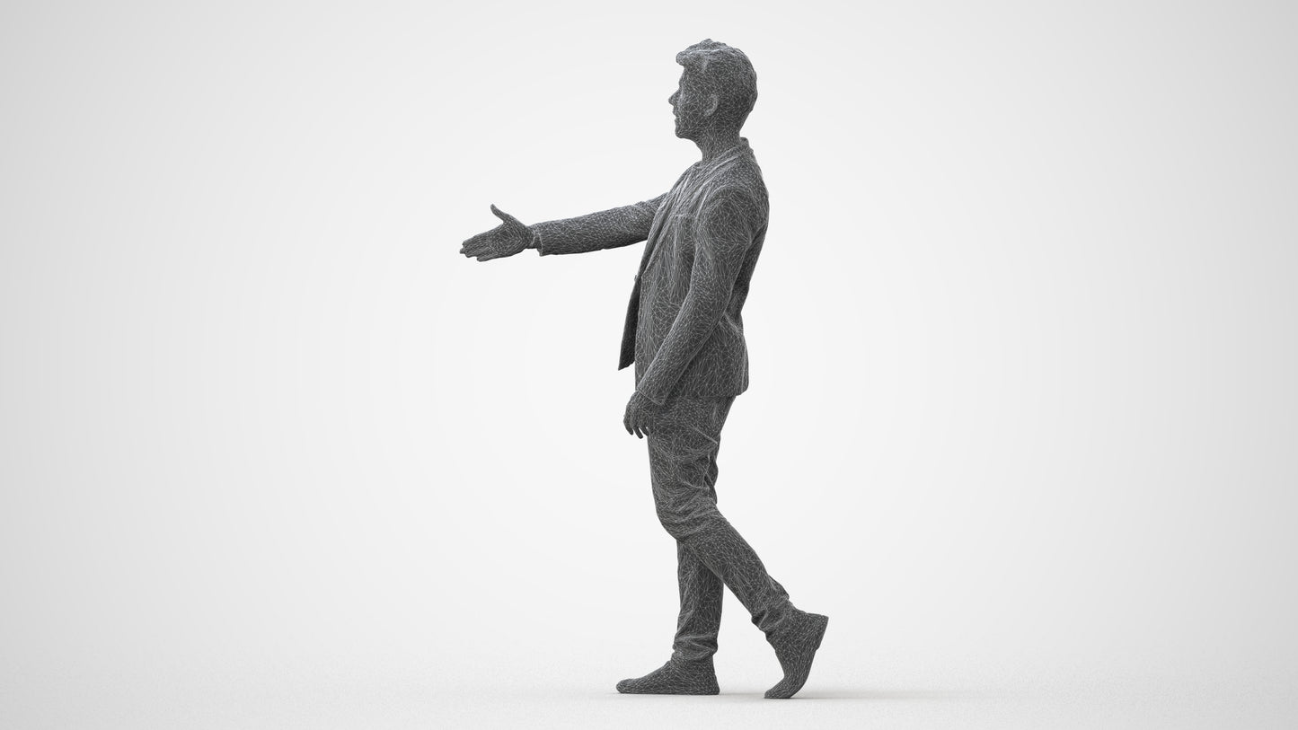 realistic 3D man casual business, scanned archviz people for Blender and 3ds Max, square thumbnail