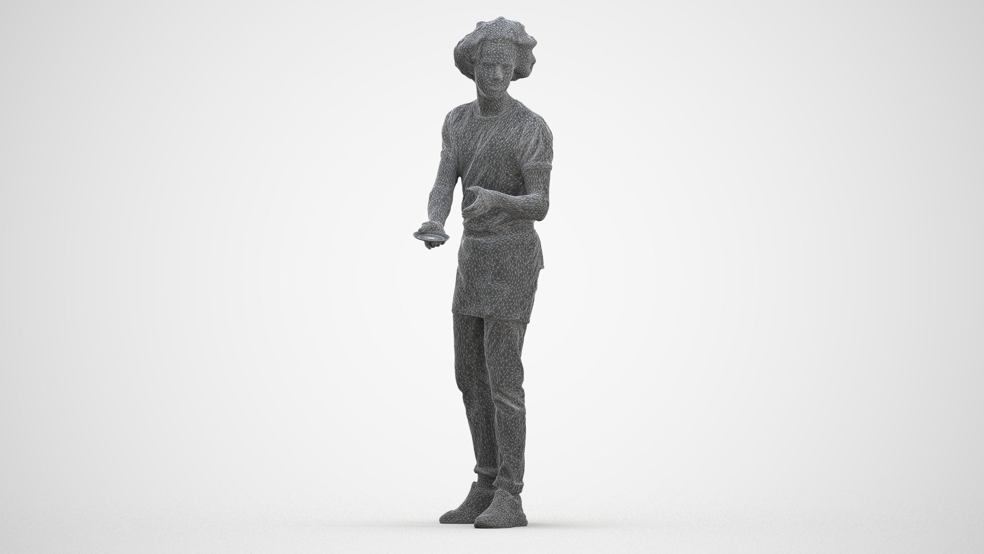realistic 3D human man standing, archviz people FBX OBJ for Blender, three-quarter front view render