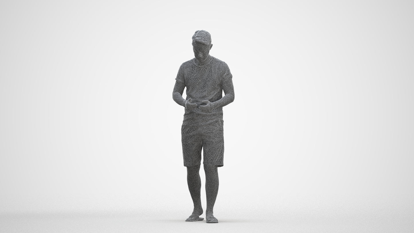 realistic 3D people man walking, render-ready for V-Ray and Corona, FBX OBJ, three-quarter front view render