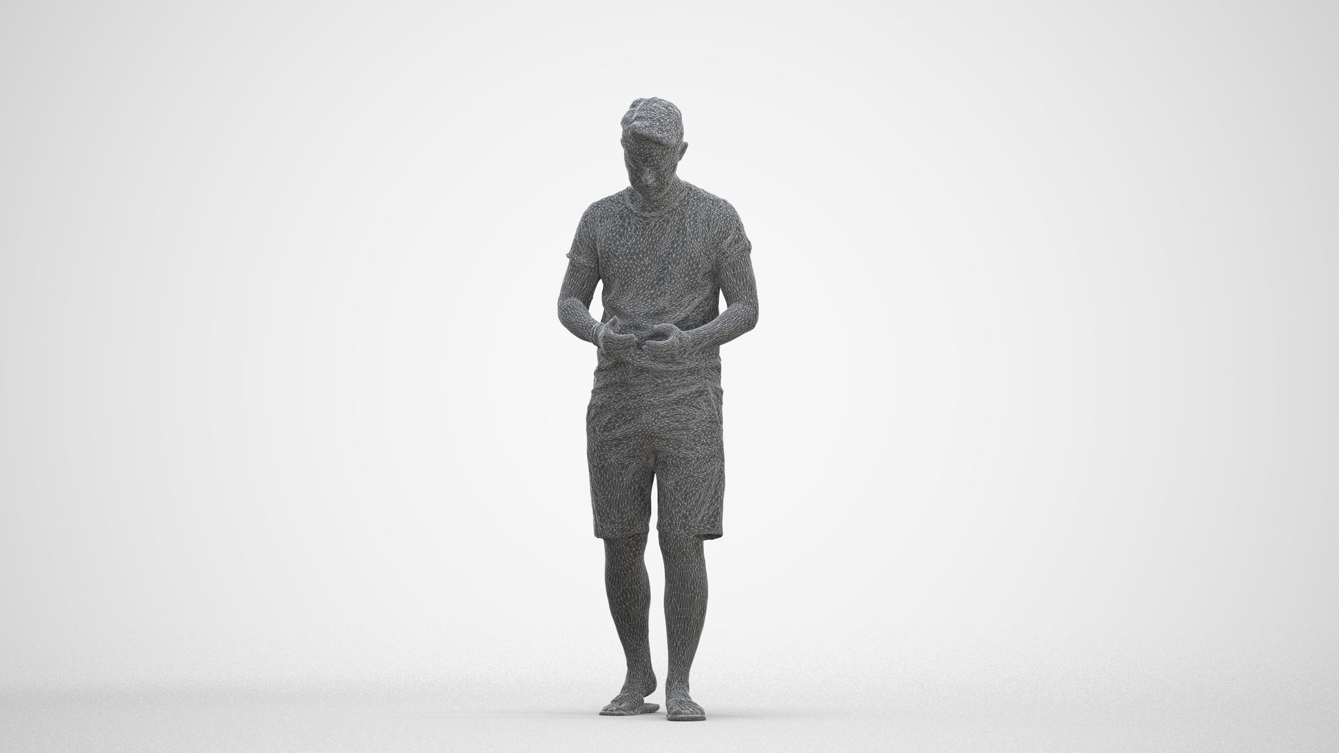 realistic 3D people man walking, render-ready for V-Ray and Corona, FBX OBJ, three-quarter front view render