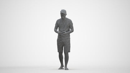 realistic 3D people man walking, render-ready for V-Ray and Corona, FBX OBJ, three-quarter front view render