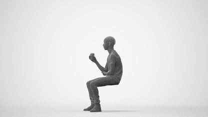 3D human model boy casual kids, photogrammetry scanned person for archviz, square thumbnail