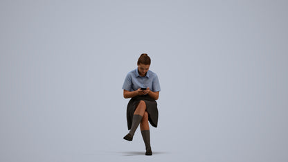 realistic 3D girl mix, scanned archviz people for Blender and 3ds Max, standing pose render