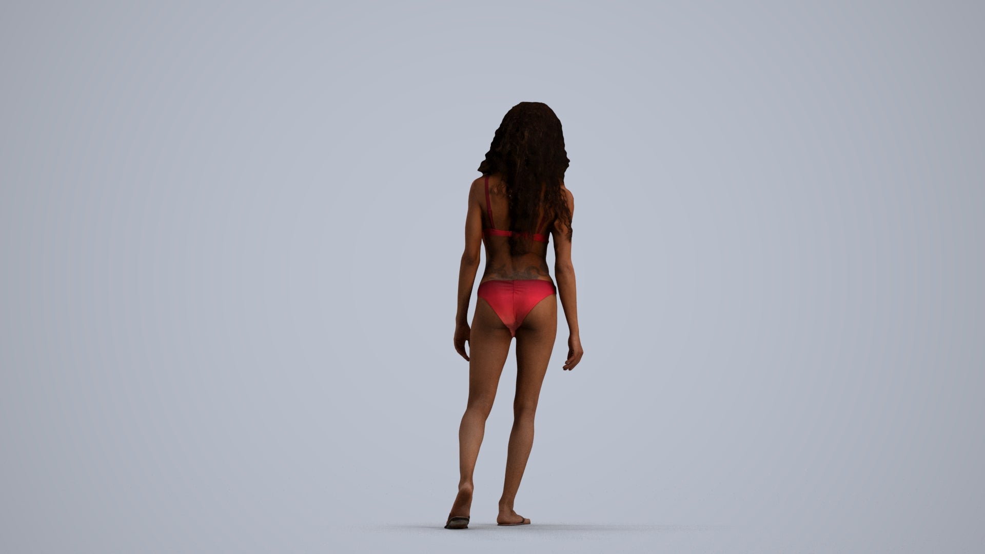 scanned 3D woman pool, photogrammetry people for Enscape and V-Ray, front view render