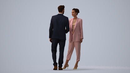 3D people model woman business shopping, scanned human for 3ds Max rendering, three-quarter view render