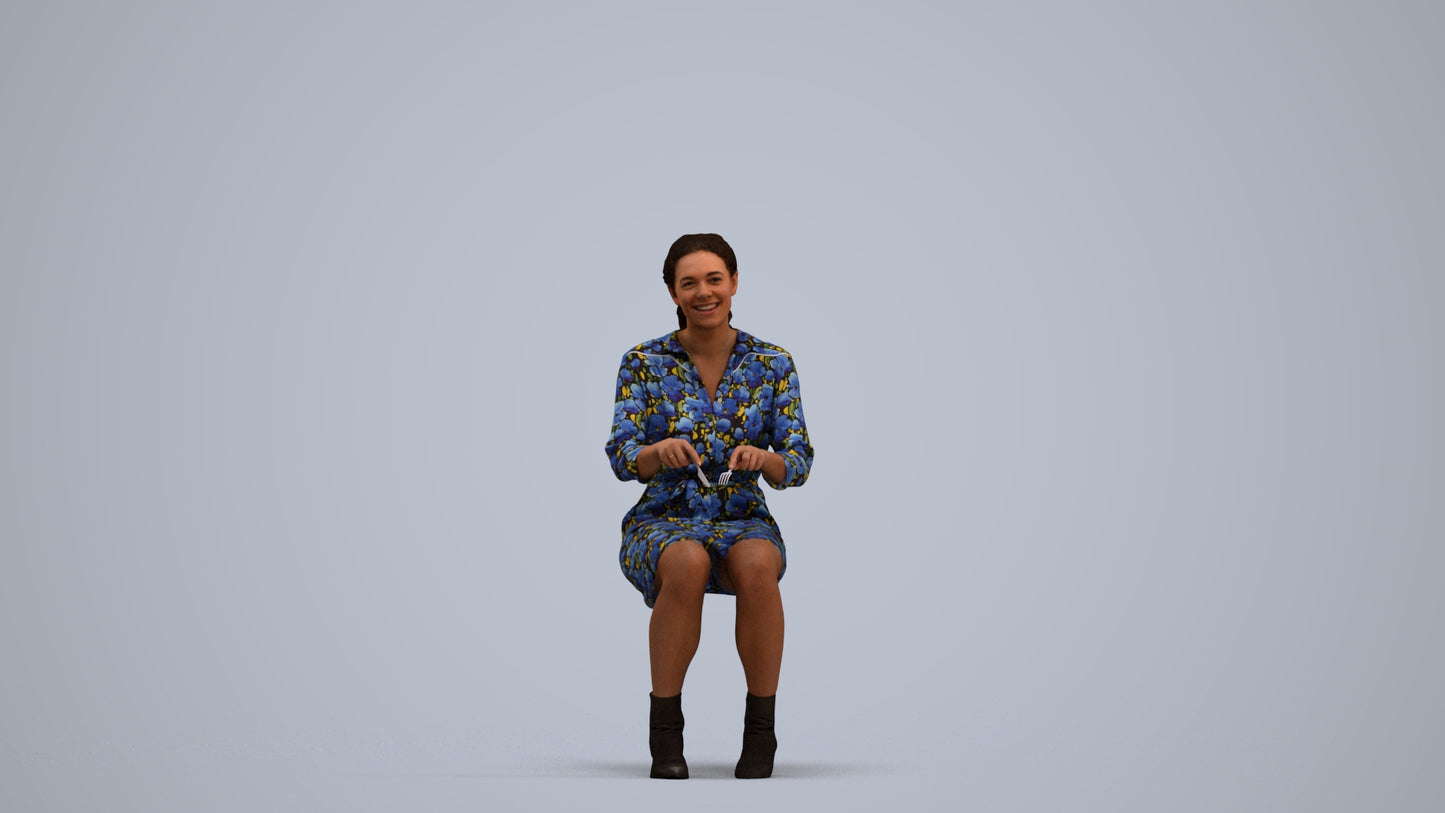 photogrammetry 3D woman casual business, realistic human model archviz FBX, standing pose render