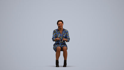 photogrammetry 3D woman casual business, realistic human model archviz FBX, standing pose render