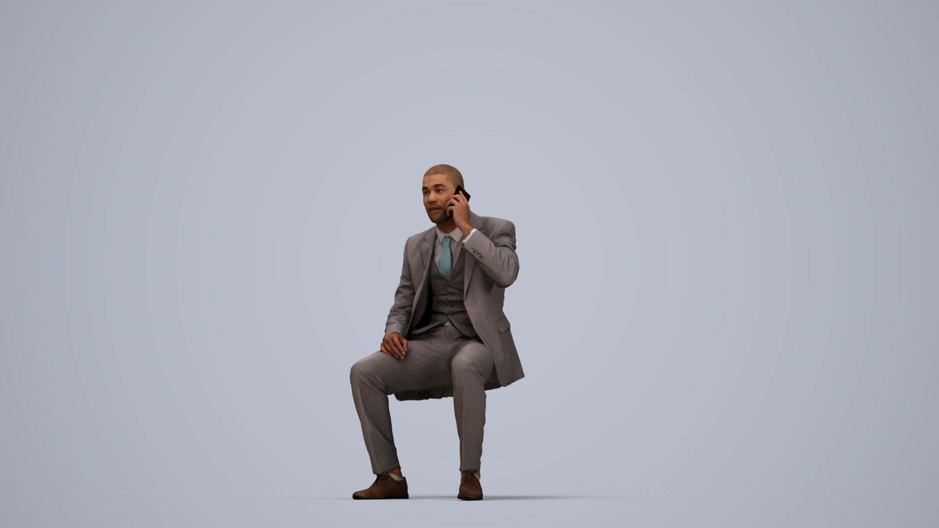 scanned 3D man business, photogrammetry people for Enscape and V-Ray, top-down view render