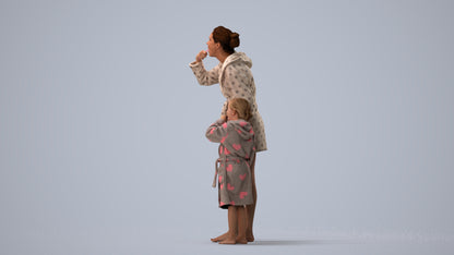 realistic 3D girl kids, scanned archviz people for Blender and 3ds Max, three-quarter view render