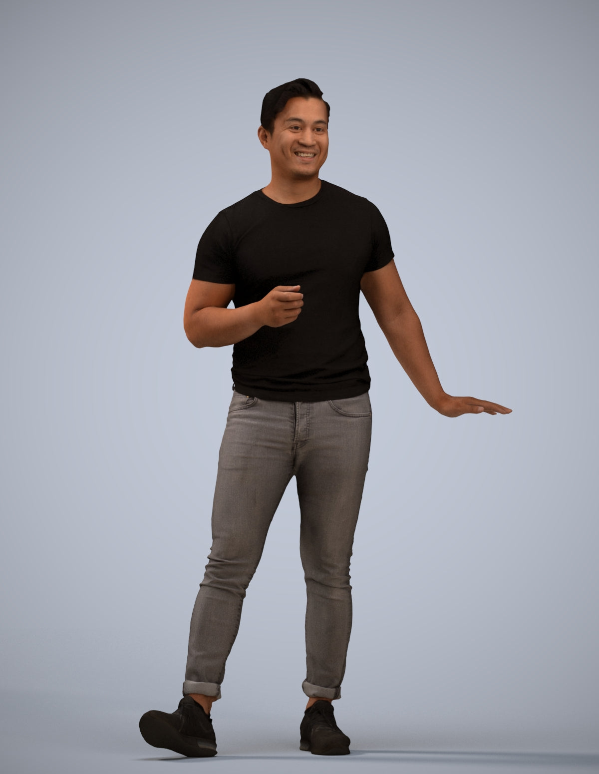 realistic 3D people man casual standing, render-ready for V-Ray and Corona, FBX OBJ