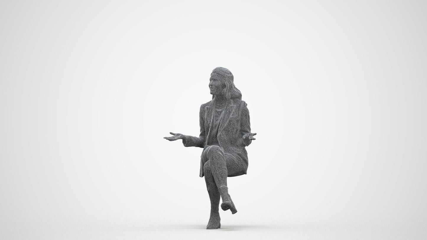 realistic 3D people woman business, render-ready for V-Ray and Corona, FBX OBJ, three-quarter front view render