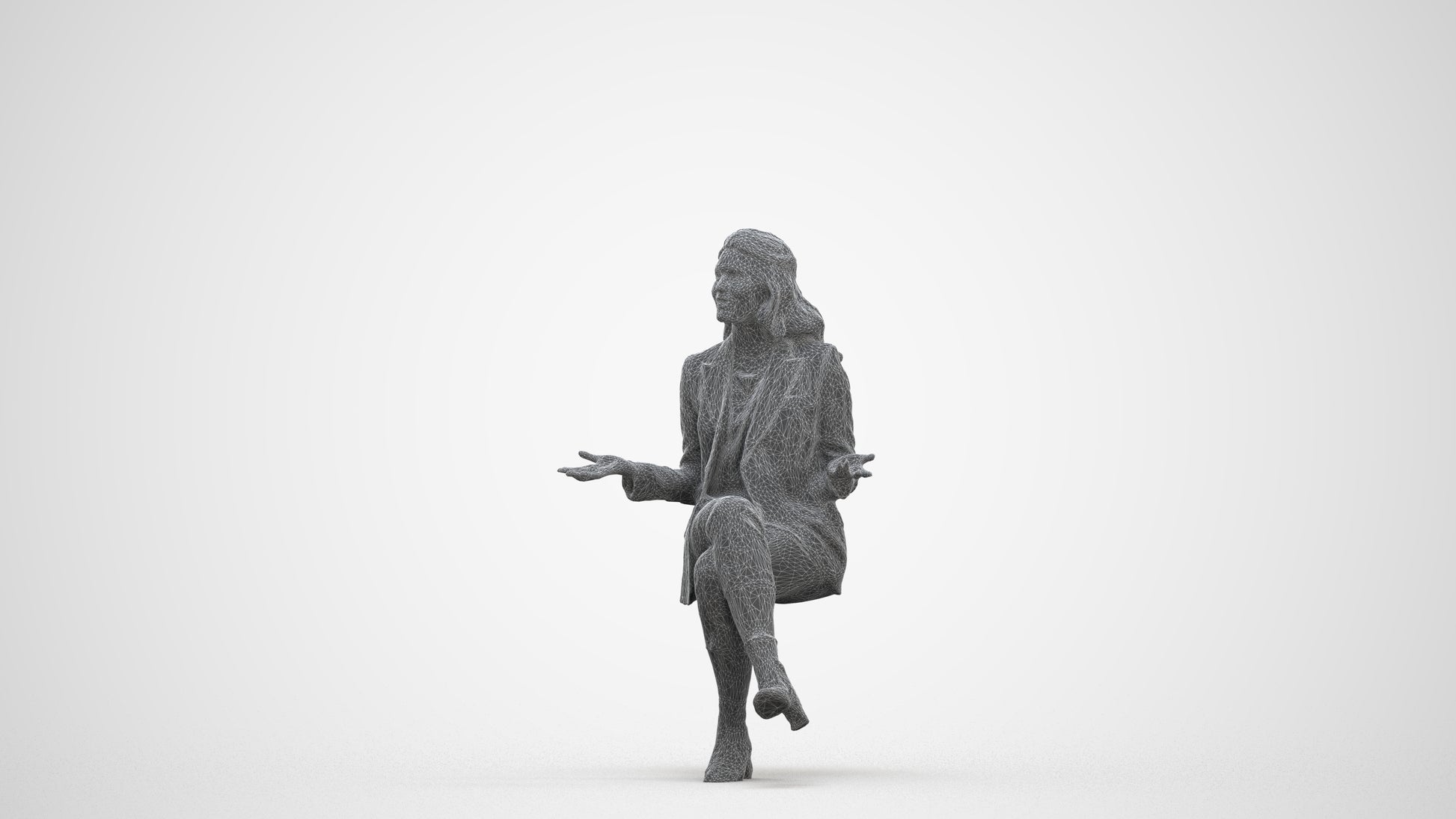 realistic 3D people woman business, render-ready for V-Ray and Corona, FBX OBJ, three-quarter front view render