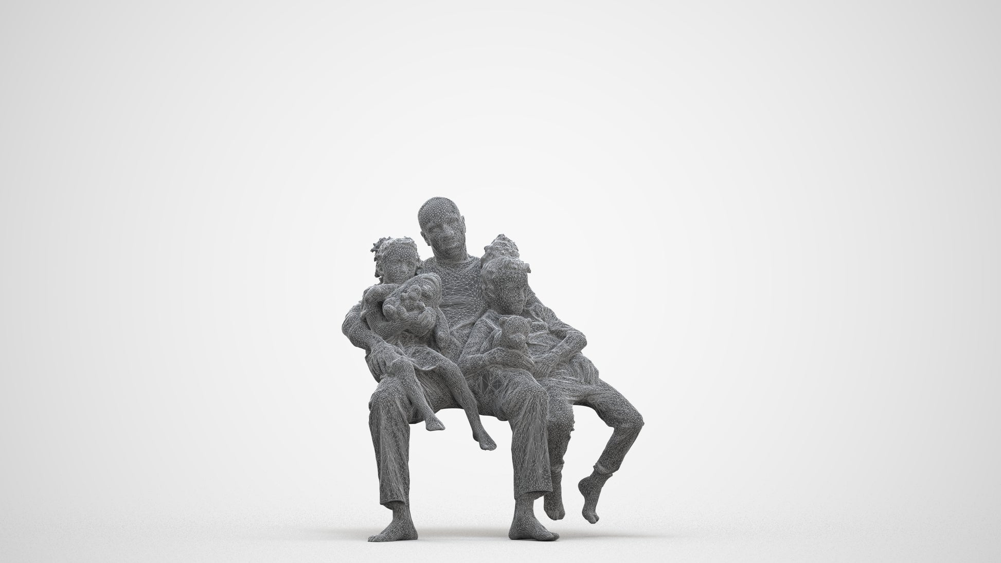 realistic 3D people girl kids, render-ready for V-Ray and Corona, FBX OBJ, three-quarter front view render