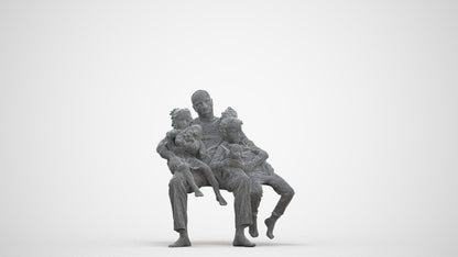 realistic 3D people girl kids, render-ready for V-Ray and Corona, FBX OBJ, three-quarter front view render