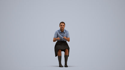 3D people model girl kids, scanned human for 3ds Max rendering, standing pose render