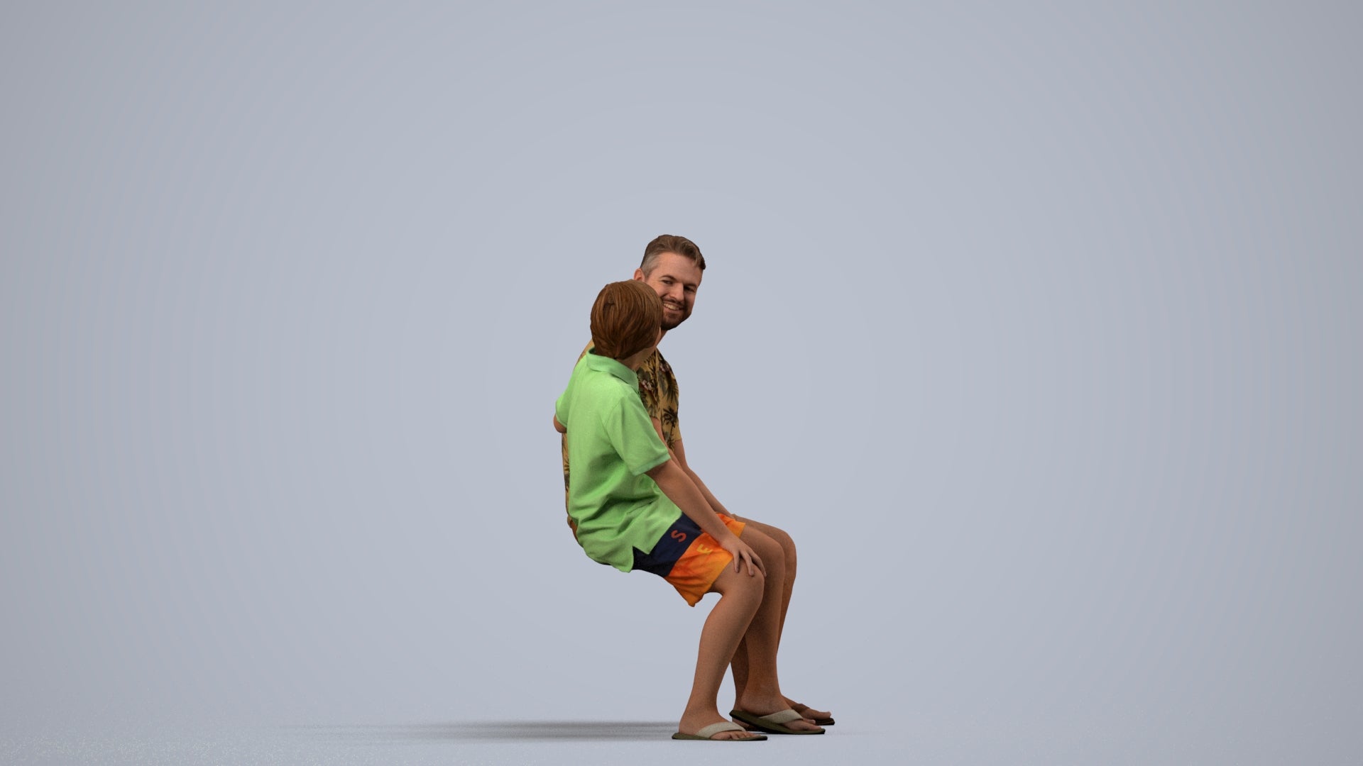 photogrammetry 3D boy kids, realistic human model archviz FBX, side view render