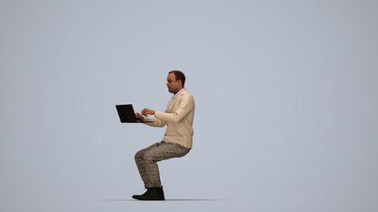 realistic 3D human man business, archviz people FBX OBJ for Blender, top-down view render