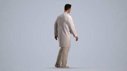 3D people model man medical, scanned human for 3ds Max rendering, front view render