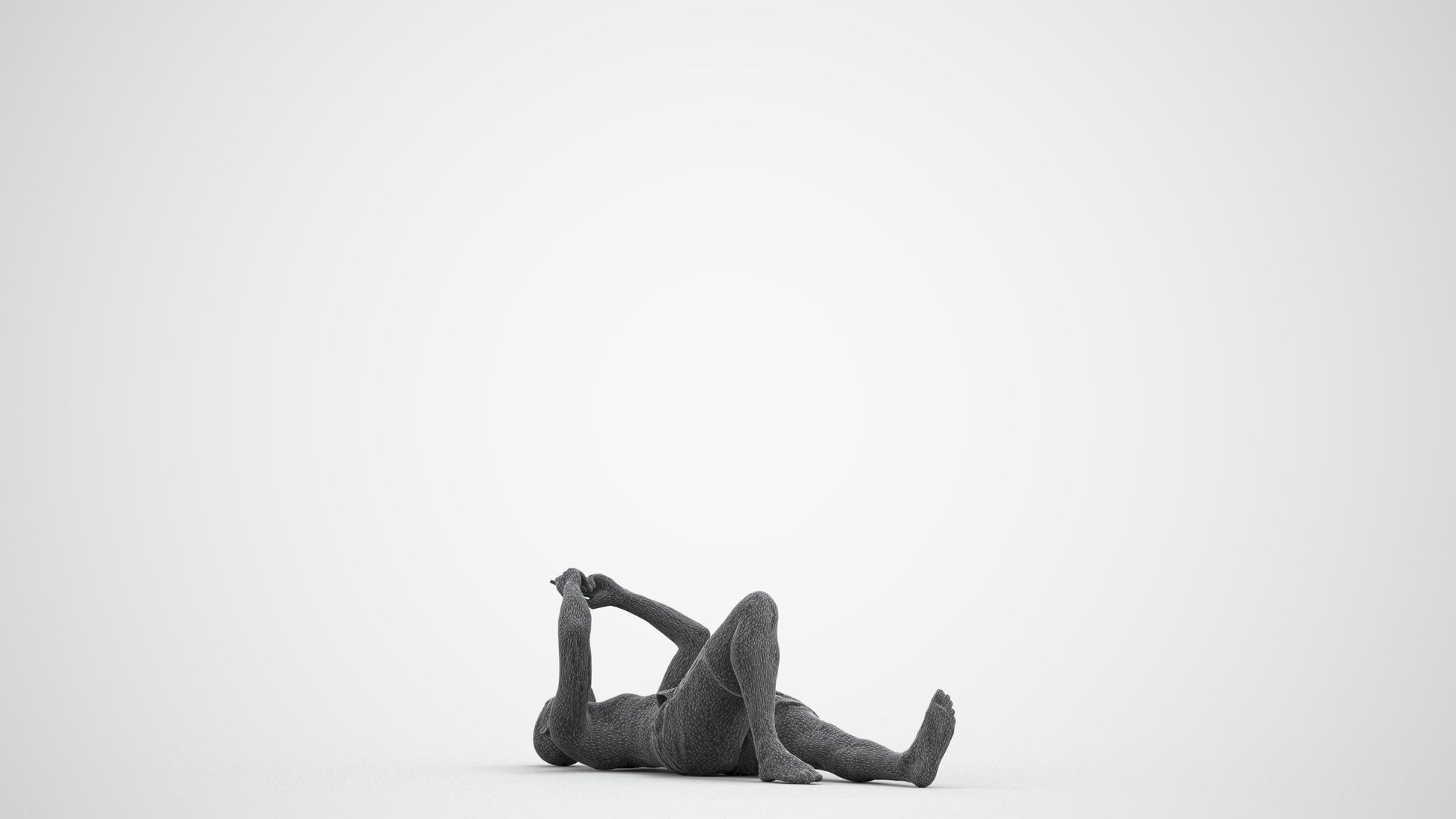 scanned 3D man pool, photogrammetry people for Enscape and V-Ray, wireframe front view