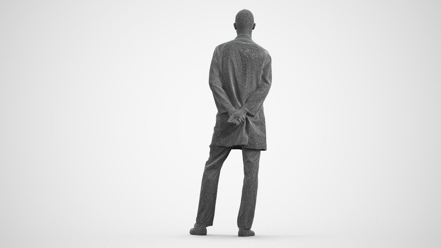 photogrammetry 3D man medical, realistic human model archviz FBX, wireframe front view