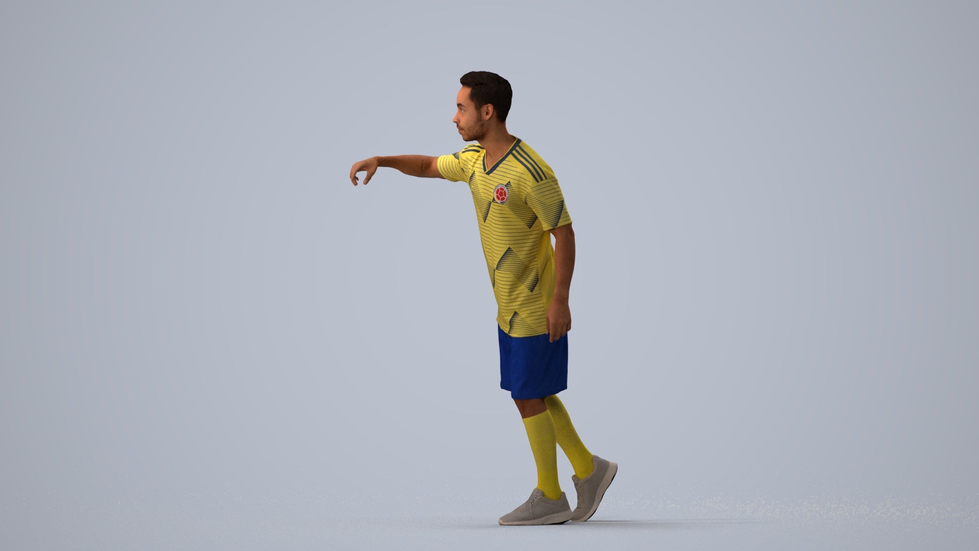realistic 3D people man sport, render-ready for V-Ray and Corona, FBX OBJ, three-quarter view render
