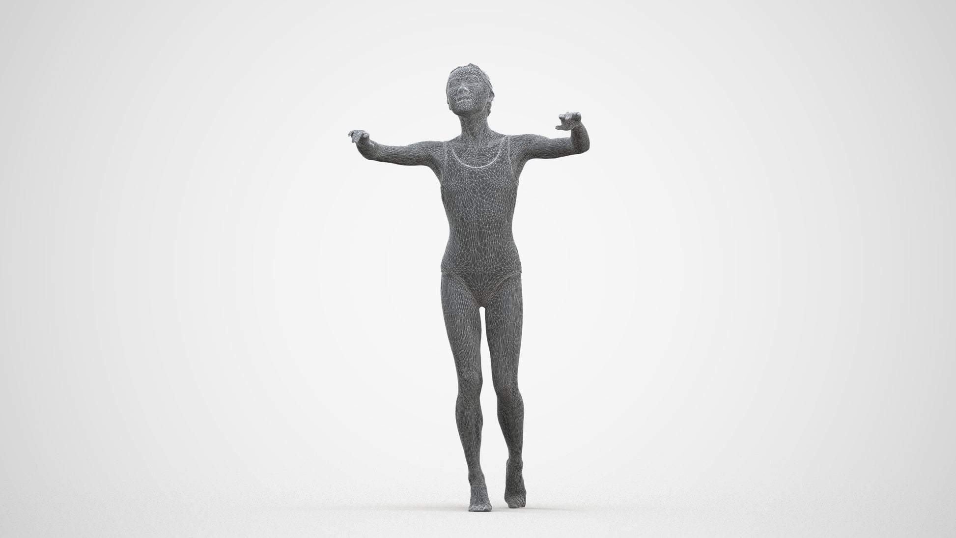 3D scanned woman pool, photorealistic archviz people for Enscape and SketchUp, three-quarter front view render
