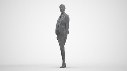 realistic 3D people woman business, render-ready for V-Ray and Corona, FBX OBJ, three-quarter front view render