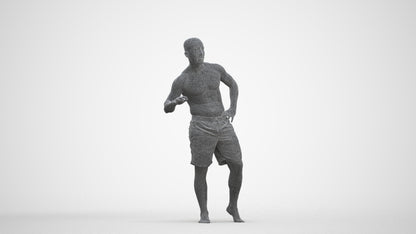 realistic 3D human man pool, archviz people FBX OBJ for Blender, three-quarter front view render