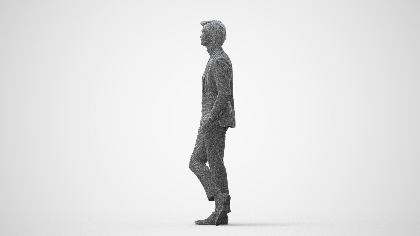 realistic 3D people man business standing, render-ready for V-Ray and Corona, FBX OBJ, square thumbnail