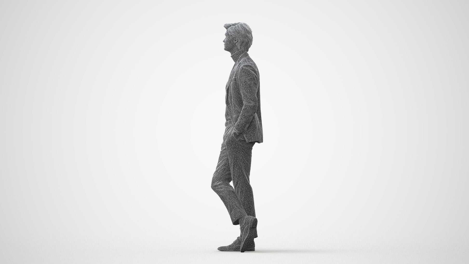 realistic 3D people man business standing, render-ready for V-Ray and Corona, FBX OBJ, square thumbnail
