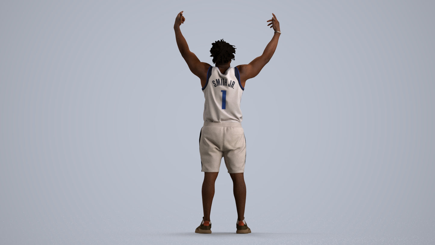 scanned 3D man sport, photogrammetry people for Enscape and V-Ray, front view render