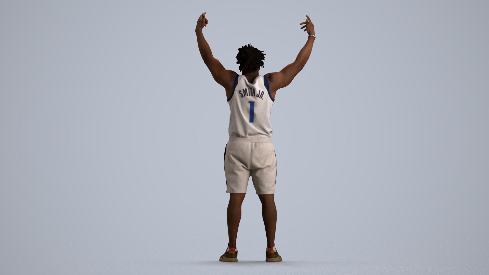scanned 3D man sport, photogrammetry people for Enscape and V-Ray, front view render
