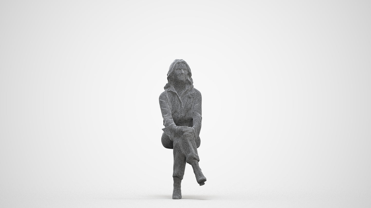 3D human model woman business formalaffairs, photogrammetry scanned person for archviz, three-quarter front view render