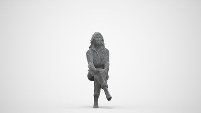 3D human model woman business formalaffairs, photogrammetry scanned person for archviz, three-quarter front view render
