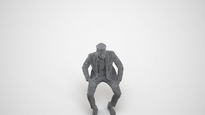realistic 3D man business pool, scanned archviz people for Blender and 3ds Max, wireframe three-quarter view
