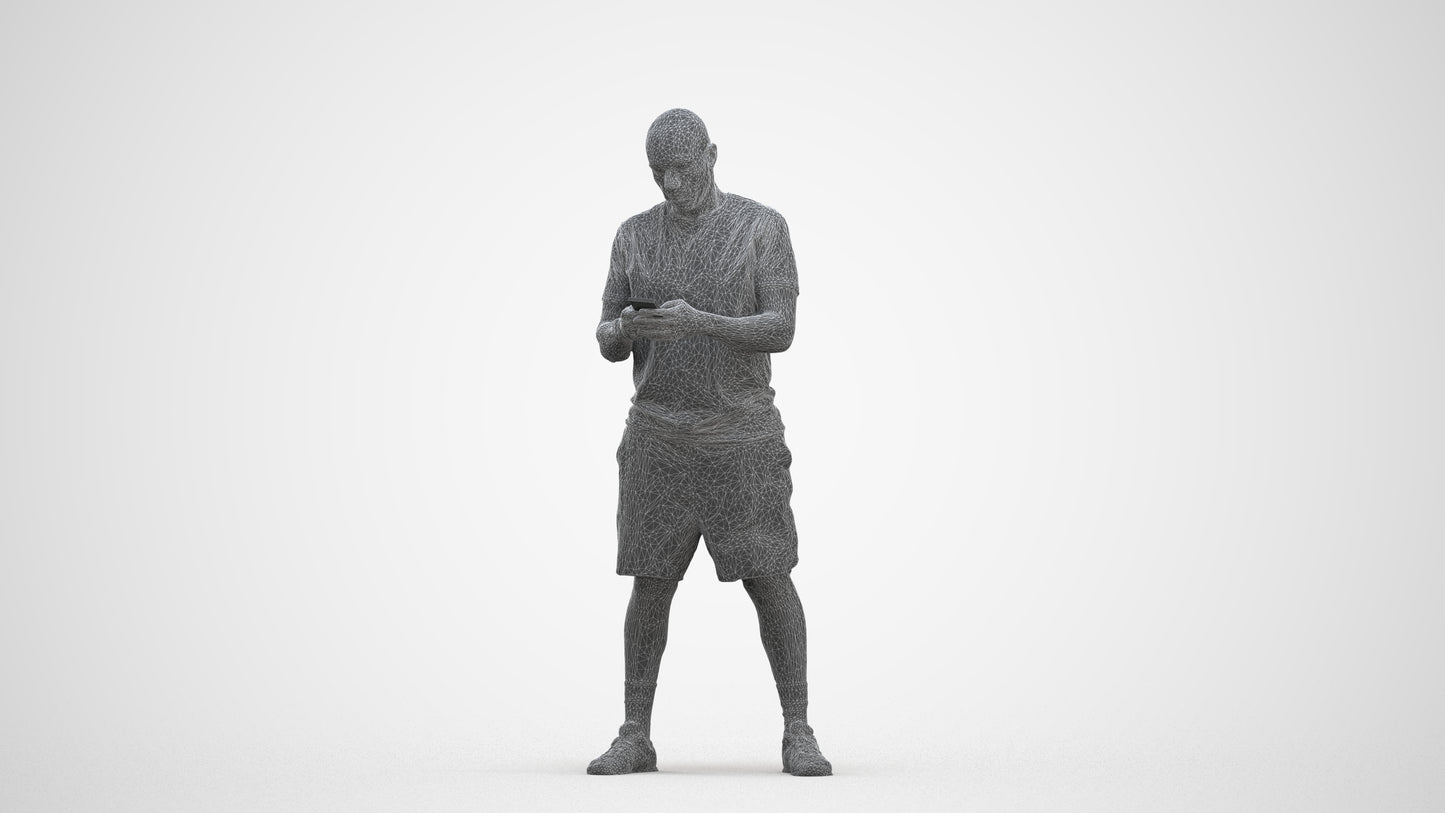 realistic 3D human man sport, archviz people FBX OBJ for Blender, three-quarter front view render