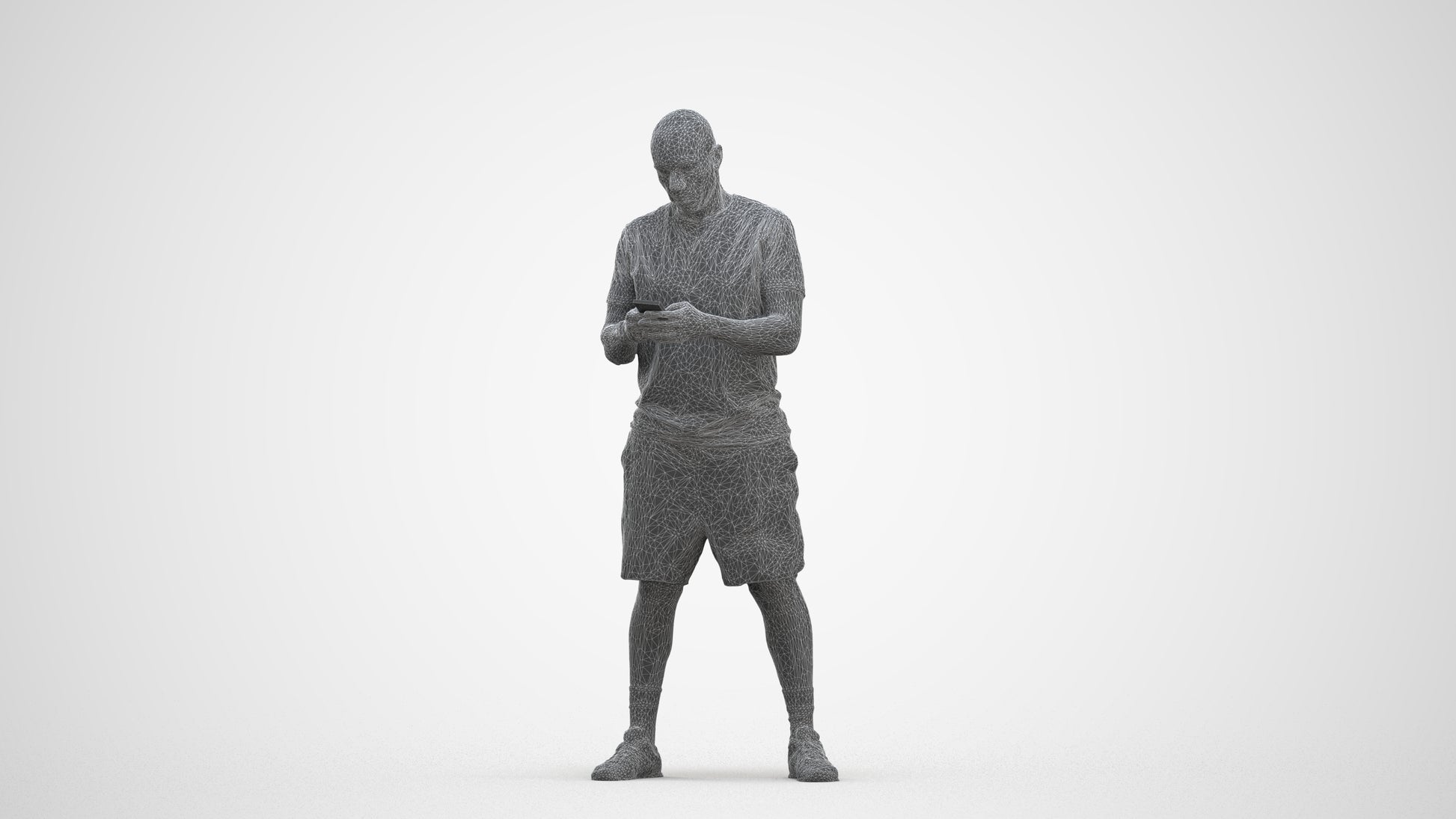 realistic 3D human man sport, archviz people FBX OBJ for Blender, three-quarter front view render