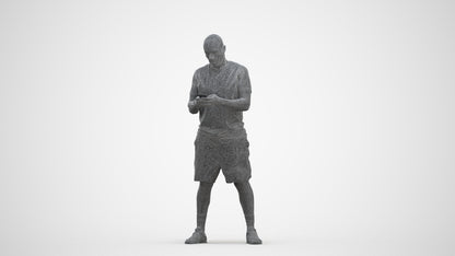 realistic 3D human man sport, archviz people FBX OBJ for Blender, three-quarter front view render