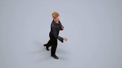 scanned 3D woman business door, photogrammetry people for Enscape and V-Ray, back view render