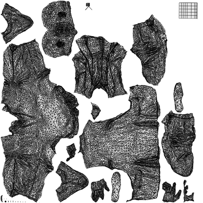 scanned 3D senior man business sitting, photogrammetry people for Enscape and V-Ray, wireframe top-down view