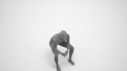 photogrammetry 3D man pool, realistic human model archviz FBX, wireframe three-quarter view