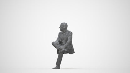 photogrammetry 3D man business, realistic human model archviz FBX, wireframe back view