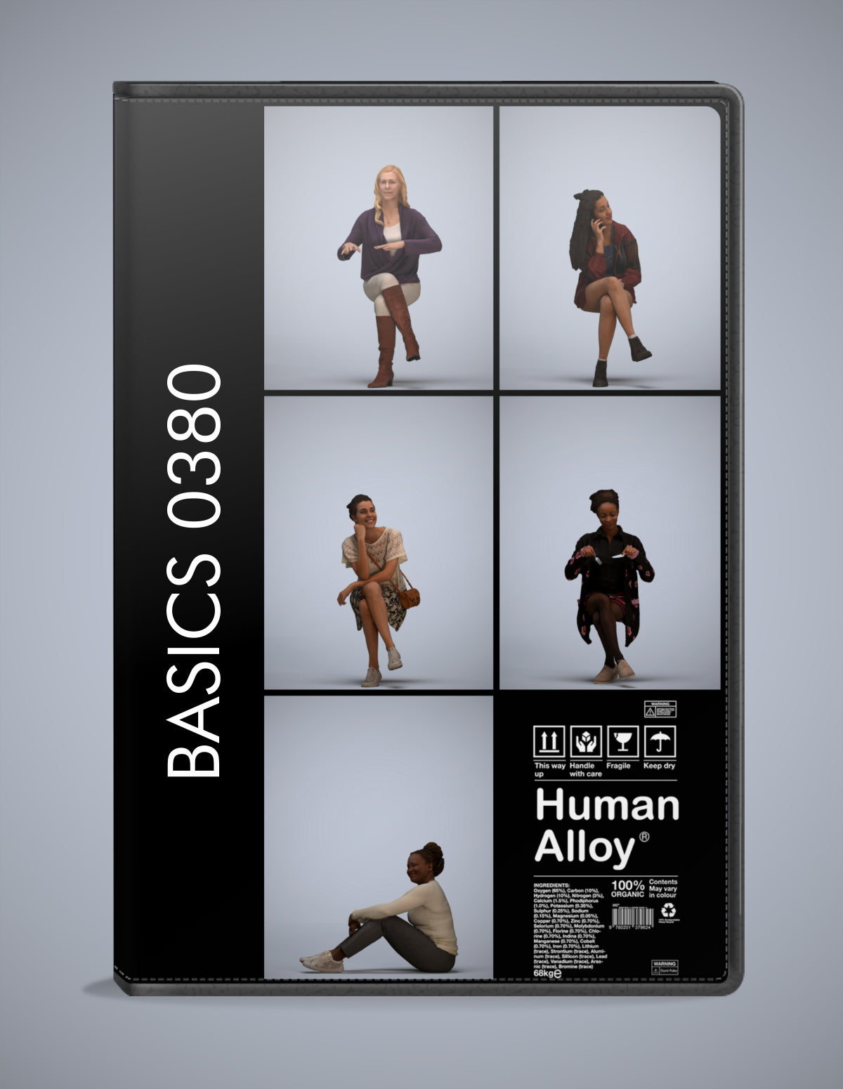 3D people models sitting bundle, 5 scanned humans for 3ds Max rendering