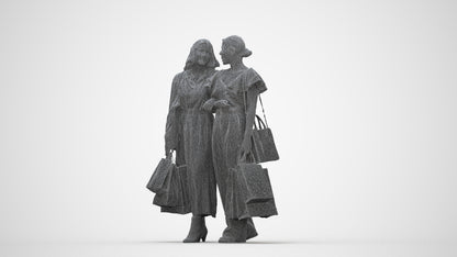 3D people model woman business mix, scanned human for 3ds Max rendering, wireframe back view